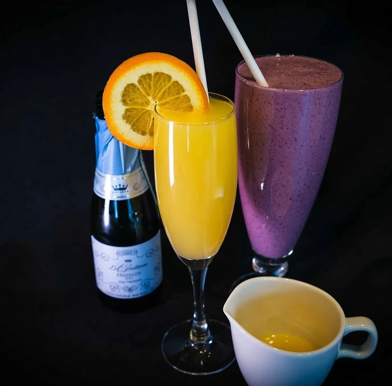 Smoothies and juice served at Rise & Dine